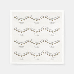 30th pearl wedding anniversary heart bunting napkin