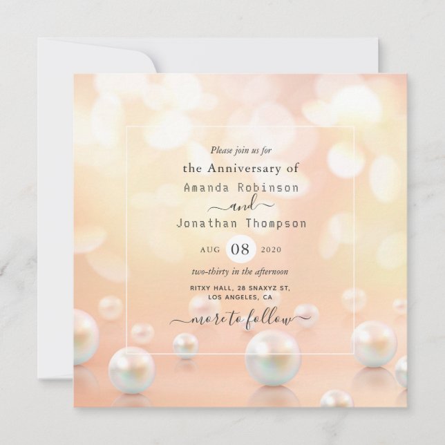 30th Pearl Wedding Anniversary Invitation (Front)