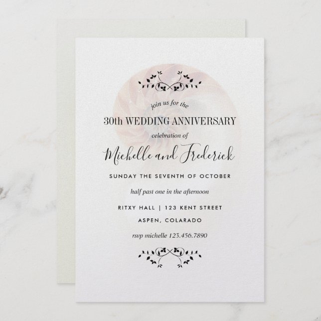 30th Pearl Wedding Anniversary Nautilus Shell Invitation (Front/Back)
