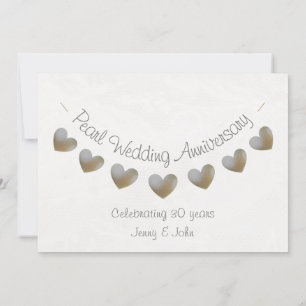 30th pearl Wedding anniversary pearl bunting Invitation