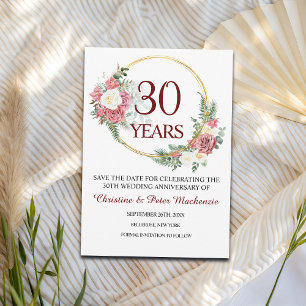 30th Pearl Wedding Anniversary Save The Date