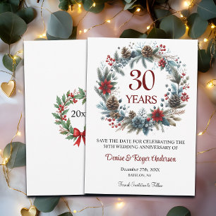 30th Pearl Wedding Anniversary Winter Save The Date