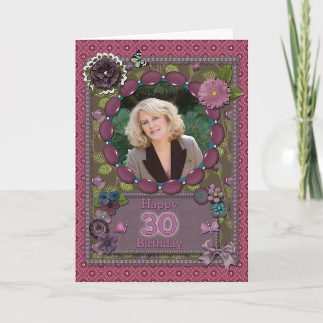30th Photo card for a birthday (Front)