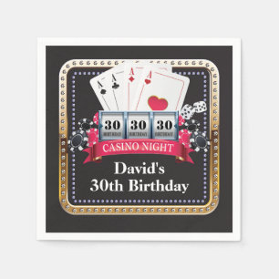 30th Poker Playing Card Casino Birthday Napkins