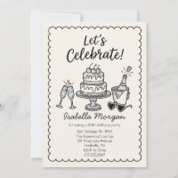 30th Retro Champagne Cake Birthday