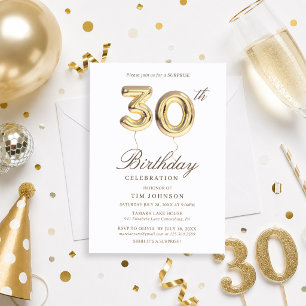 30th Surprise Birthday Party Invitation