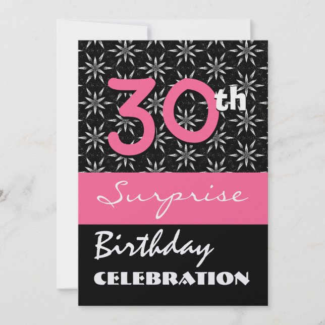 30th SURPRISE Birthday Party Invitation Template (Front)