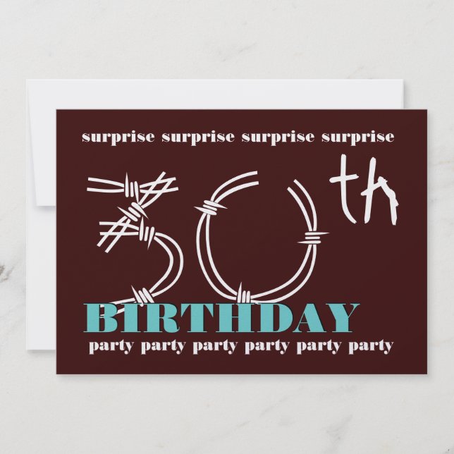 30th SURPRISE Birthday Party Invitation Template (Front)