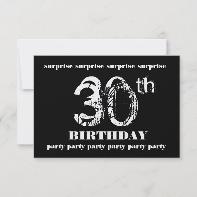 30th SURPRISE Birthday Party Invitation Template (Front)