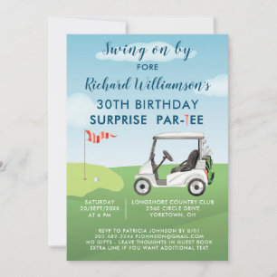 30th Surprise Birthday Party Men's Golf Theme Invitation