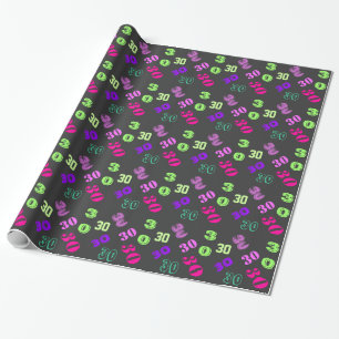 30th thirtieth birthday personalise age wrapping paper