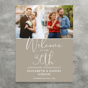 30th Wedding Anniversary 2 Photo Welcome Sign