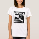 30th wedding anniversary black and white romantic T-Shirt<br><div class="desc">If you would like any help customising this design, please use the ask this designer button, just below this text. A black and white design to mark your 30th, 30 years wedding anniversary. An illustration of a husband and wife holding hands. The text reads pearl which is a traditional gift...</div>