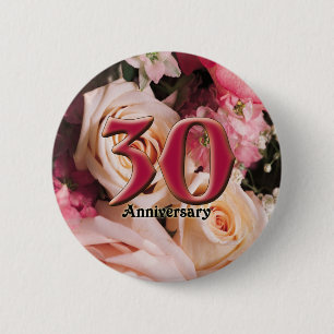 30th Wedding Anniversary Buttons