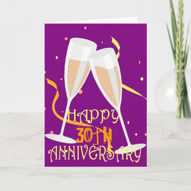 30th wedding anniversary champagne celebration card (Front)