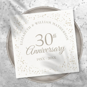 30th Wedding Anniversary Chic Pearl Confetti Napkin