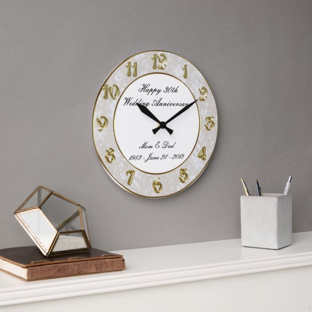 30th Wedding Anniversary Clock (Office)