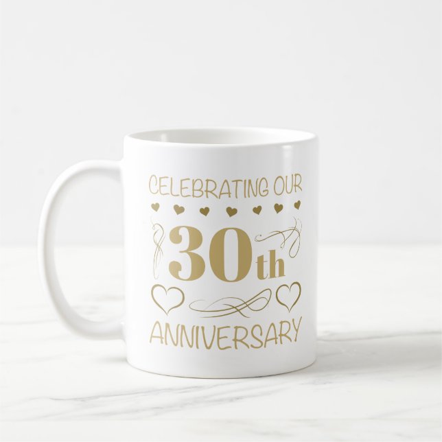 30th Wedding Anniversary Coffee Mug (Left)