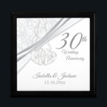 30th Wedding Anniversary Design Gift Box<br><div class="desc">🥇AN ORIGINAL COPYRIGHT ART DESIGN by Donna Siegrist ONLY AVAILABLE ON ZAZZLE! 30th Wedding Anniversary Design keepsake box ready for you to personalise. ✔NOTE: ONLY CHANGE THE TEMPLATE AREAS NEEDED! 😀 If needed, you can remove the text and start fresh adding whatever text and font you like. 📌If you need...</div>