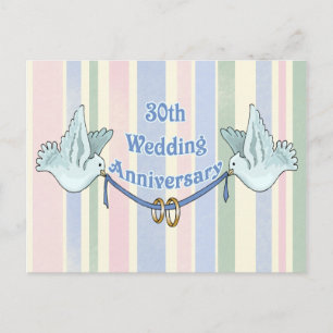 30th Wedding Anniversary Gifts Postcard