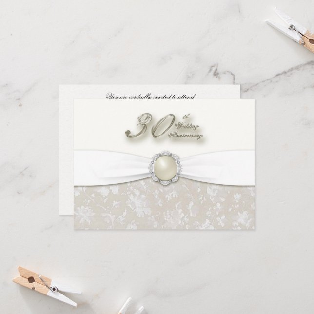 30th Wedding Anniversary Invitation (Front/Back In Situ)