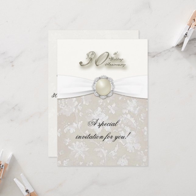 30th Wedding Anniversary Invitation (Front/Back In Situ)