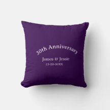 30th wedding anniversary name date purple simple 