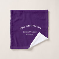 30th wedding anniversary name date purple simple 