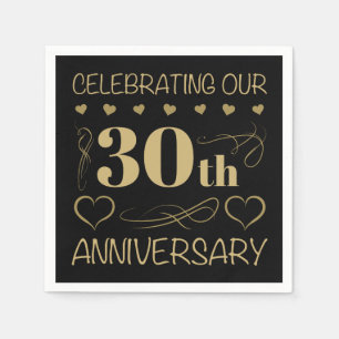 30th Wedding Anniversary Napkin