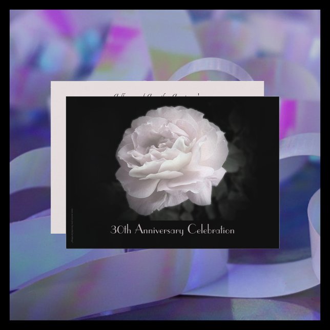 30th Wedding Anniversary Party Pale Pink Rose Invitation (Creator Uploaded)