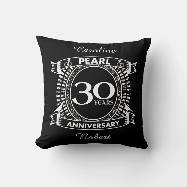 30th wedding anniversary pearl crest cushion (Front)
