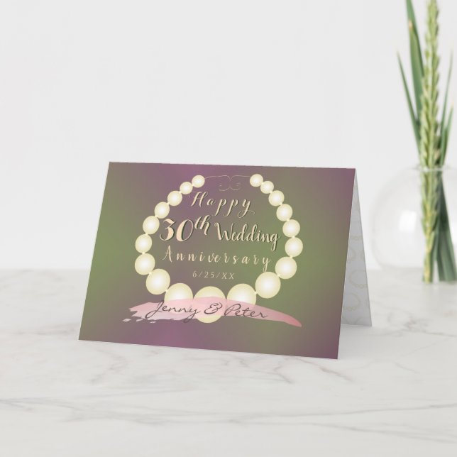 30th Wedding Anniversary Pearls Card (Front)