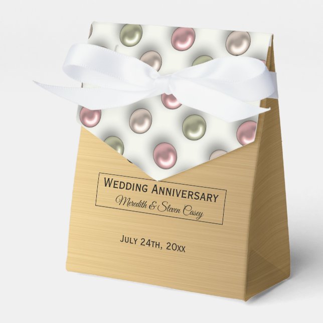 30th Wedding Anniversary Pearls Favour Box (Front Side)