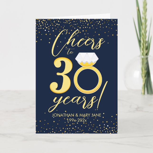 30th Wedding Anniversary Ring Cheers Card (Front)