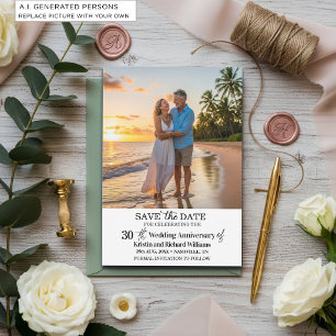 30th Wedding Anniversary Save the Date Photo Card