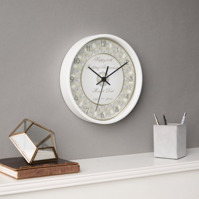 30th Wedding Anniversary Wall Clock (Office)