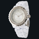 30th Wedding Anniversary Watch<br><div class="desc">A Digitalbcon Images Design featuring a satin pearl colour and damask design theme with a variety of custom images, shapes, patterns, styles and fonts in this one-of-a-kind "Pearl Wedding Anniversary" Watch. This attractive and elegant design comes complete with customisable text lettering and darker contrasting hour number face and makes the...</div>