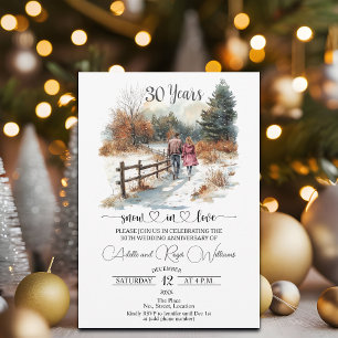 30th Wedding Anniversary Winter Landscape Romantic Invitation