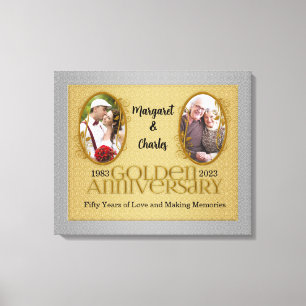 30x24 50th Golden Annivsersary Photo Collage Canvas Print