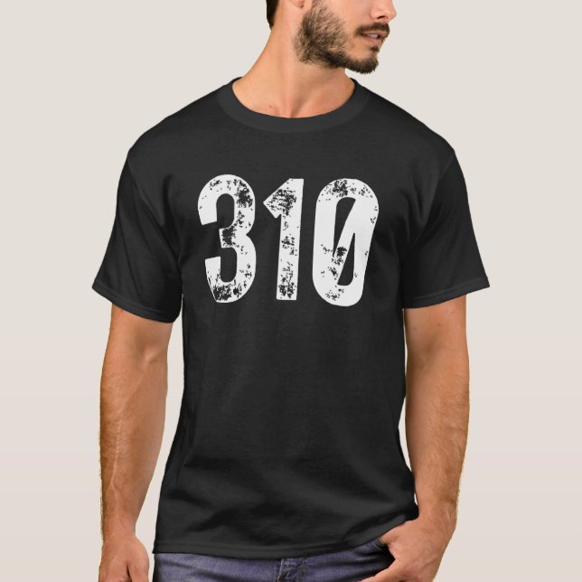 310 Area Code Los Angeles CA Mobile Telephone Area T-Shirt (Front)