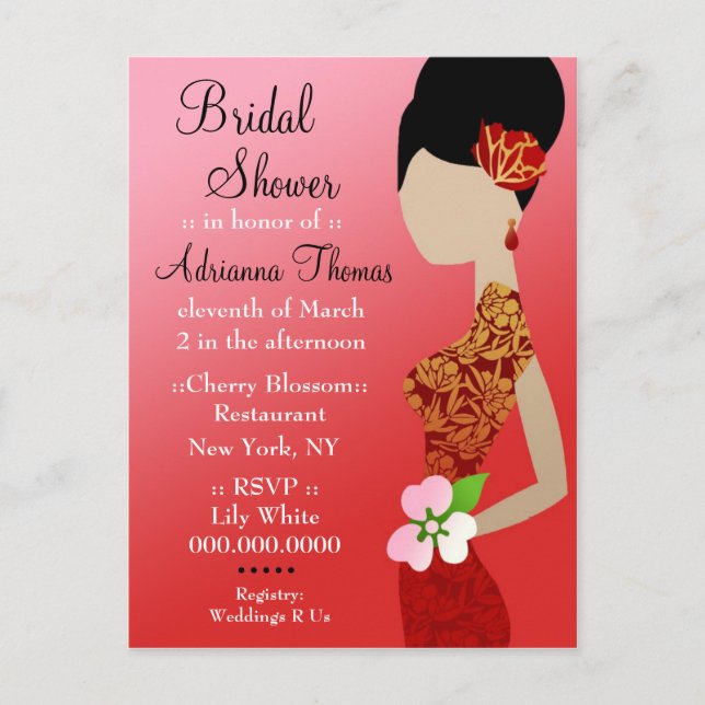 311-ASIAN BRIDE SHOWER INVITATION (Front)