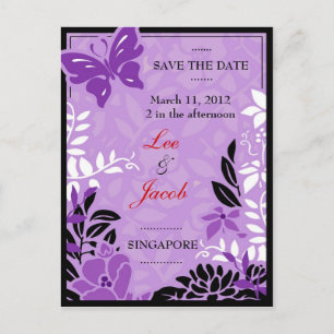 311 ASIAN GARDEN SAVE THE DATE ANNOUNCEMENT POSTCARD