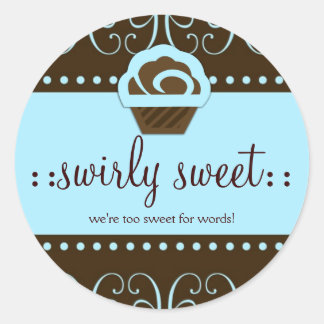 311 Baby Blue Swirly Sweet Classic Round Sticker