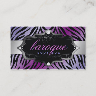 311 Baroque Boutique Purple Flirt Zebra Business Card