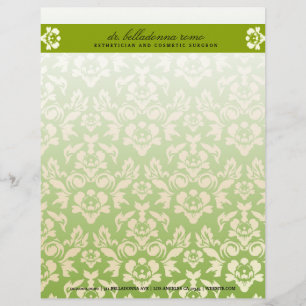 311-Belladonna Damask Lime Letterhead Design