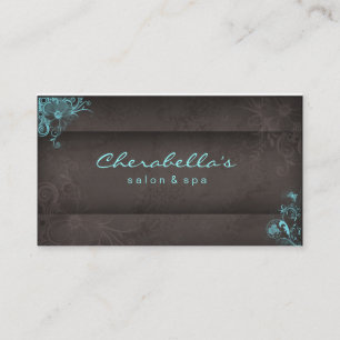 311 Blue Taupe Salon Spa Floral business card