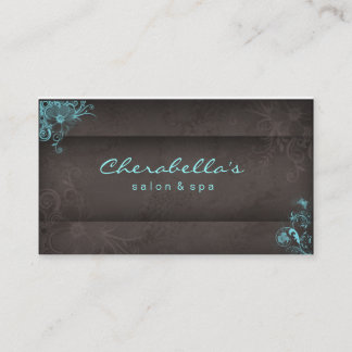 311 Blue Taupe Salon Spa Floral business card