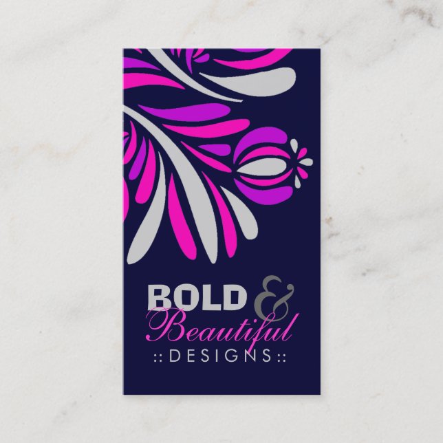 311-BOLD & BEAUTIFUL NAVY BUSINESS CARD (Front)
