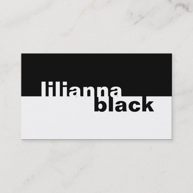 311-Boldly Simplistic | Black Business Card (Front)