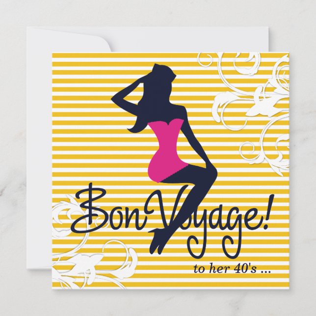 311-Bombshell Silhouette Nautical Theme Invitation (Front)